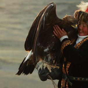 A 13-year-old eagle huntress in Mongolia